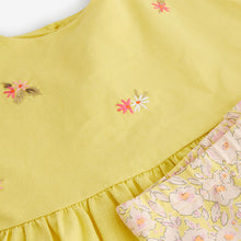 Load image into Gallery viewer, Lime Green Short Sleeve Embroidered Blouse and Cycle Shorts Set