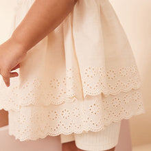 Load image into Gallery viewer, Ecru White Yellow Broderie Top and Cycle Short Set