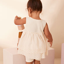 Load image into Gallery viewer, Ecru White Yellow Broderie Top and Cycle Short Set