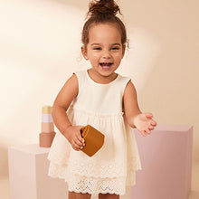 Load image into Gallery viewer, Ecru White Yellow Broderie Top and Cycle Short Set