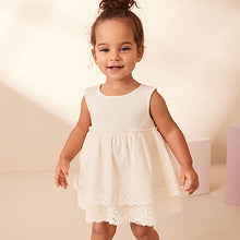 Load image into Gallery viewer, Ecru White Yellow Broderie Top and Cycle Short Set