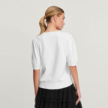 Load image into Gallery viewer, White Crew Neck Short Sleeve Knitted Top