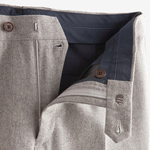 Load image into Gallery viewer, Taupe Slim Fit Wool Blend Donegal Suit: Trousers