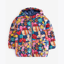Load image into Gallery viewer, Navy Blue Character Shower Resistant Printed Padded Coat (3mths-6yrs)