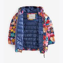 Load image into Gallery viewer, Navy Blue Character Shower Resistant Printed Padded Coat (3mths-6yrs)