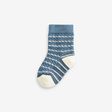 Load image into Gallery viewer, Blue/Brown Socks Baby 5 Pack (0mths-2yrs)