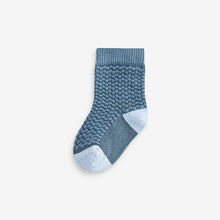 Load image into Gallery viewer, Blue/Brown Socks Baby 5 Pack (0mths-2yrs)