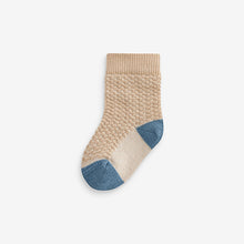 Load image into Gallery viewer, Blue/Brown Socks Baby 5 Pack (0mths-2yrs)