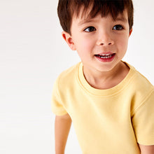 Load image into Gallery viewer, Yellow Plain Sweat T-Shirt And Shorts Set (3mths-6yrs)