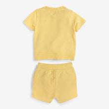Load image into Gallery viewer, Yellow Plain Sweat T-Shirt And Shorts Set (3mths-6yrs)