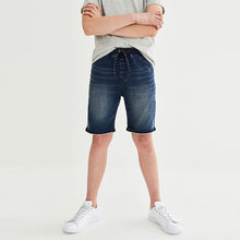 Load image into Gallery viewer, Dark Blue Jersey Denim Shorts (3-12yrs)