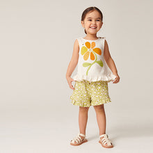 Load image into Gallery viewer, Cream Floral Frill Vest And Shorts Set (6mths-6yrs)