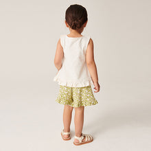 Load image into Gallery viewer, Cream Floral Frill Vest And Shorts Set (6mths-6yrs)