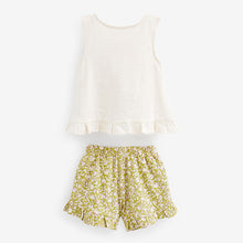 Load image into Gallery viewer, Cream Floral Frill Vest And Shorts Set (6mths-6yrs)