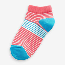 Load image into Gallery viewer, Multi 5 Pack Cotton Rich Bright Stripe Trainer Socks (Older Girls)