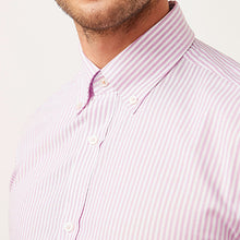 Load image into Gallery viewer, Pink Bengal Stripe Easy Iron Button Down Oxford Shirt
