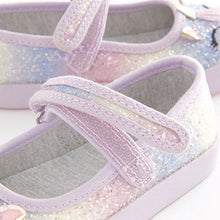 Load image into Gallery viewer, Purple Unicorn Mary Jane Shoes (Younger Girls)