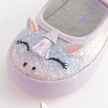Load image into Gallery viewer, Purple Unicorn Mary Jane Shoes (Younger Girls)