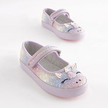 Load image into Gallery viewer, Purple Unicorn Mary Jane Shoes (Younger Girls)
