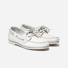 Load image into Gallery viewer, Women's Boat Shoes White Leather