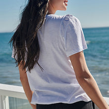 Load image into Gallery viewer, White Regular Fit Crew Neck Cotton Bubblehem Top