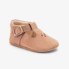 Load image into Gallery viewer, Tan Brown T-Bar Baby Shoes (0-18mths)