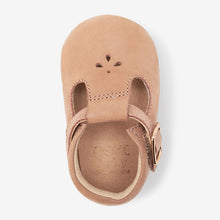 Load image into Gallery viewer, Tan Brown T-Bar Baby Shoes (0-18mths)