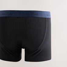 Load image into Gallery viewer, Black Blue/Grey Waistband Signature Trunk Boxers
