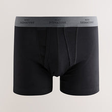 Load image into Gallery viewer, Black Blue/Grey Waistband Signature Trunk Boxers