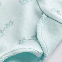 Load image into Gallery viewer, Blue/White Elephant 4 Pack Baby Long Sleeve Bodysuits (0mth-18mths)