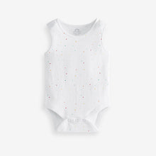 Load image into Gallery viewer, White Bright Animal 4 Pack Baby Vest Bodysuits (0mth-18mths)