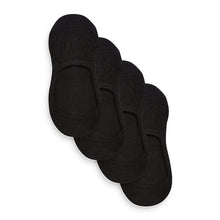Load image into Gallery viewer, Black Cushion Sole Invisible Trainer Socks 4 Pack