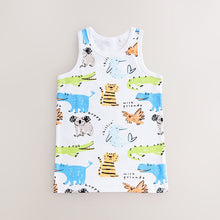 Load image into Gallery viewer, Bright Animal Print 100% Cotton Vests 5 Pack (1.5-8yrs)