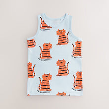 Load image into Gallery viewer, Bright Animal Print 100% Cotton Vests 5 Pack (1.5-8yrs)