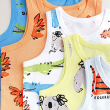 Load image into Gallery viewer, Bright Animal Print 100% Cotton Vests 5 Pack (1.5-8yrs)