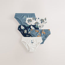 Load image into Gallery viewer, Blue Dinosaur 100% Cotton Printed Briefs 5 Pack