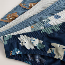 Load image into Gallery viewer, Blue Dinosaur 100% Cotton Printed Briefs 5 Pack