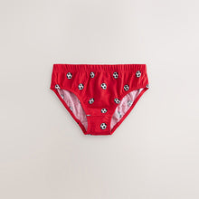 Load image into Gallery viewer, Red/Blue Football 100% Cotton Printed Briefs 5 Pack