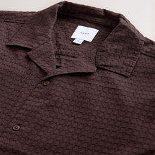 Load image into Gallery viewer, Brown Short Sleeve Textured Waffle 100% Cotton Shirt