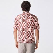 Load image into Gallery viewer, Red Short Sleeve Sun Printed 100% Cotton Shirt