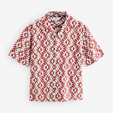 Load image into Gallery viewer, Red Short Sleeve Sun Printed 100% Cotton Shirt