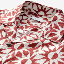 Load image into Gallery viewer, Red Short Sleeve Sun Printed 100% Cotton Shirt