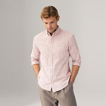 Load image into Gallery viewer, Red/White Textured Long Sleeve 100% Cotton Shirt