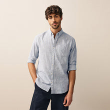 Load image into Gallery viewer, Navy Blue Textured Long Sleeve 100% Cotton Shirt