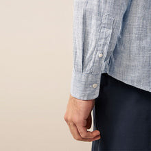 Load image into Gallery viewer, Navy Blue Textured Long Sleeve 100% Cotton Shirt