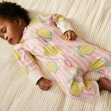 Load image into Gallery viewer, Pink Lemon Baby Two Way Zip Footless 100% Cotton Sleepsuits 4 Pack (0mths-18mth)