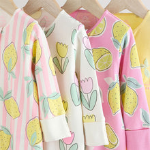 Load image into Gallery viewer, Pink Lemon Baby Two Way Zip Footless 100% Cotton Sleepsuits 4 Pack (0mths-18mth)