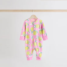 Load image into Gallery viewer, Pink Lemon Baby Two Way Zip Footless 100% Cotton Sleepsuits 4 Pack (0mths-18mth)
