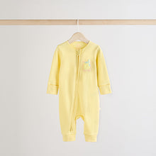 Load image into Gallery viewer, Pink Lemon Baby Two Way Zip Footless 100% Cotton Sleepsuits 4 Pack (0mths-18mth)