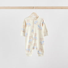Load image into Gallery viewer, Blue 3 Pack Baby Sleepsuits (0-18mth)